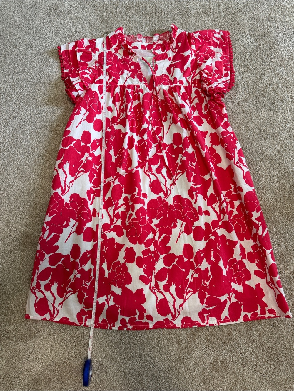 Pinch Red and White Floral Shift Dress Size Small - Picture 3 of 5